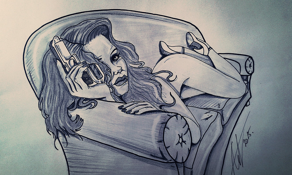 1024x614 Girl And The Gun By Antevohunter