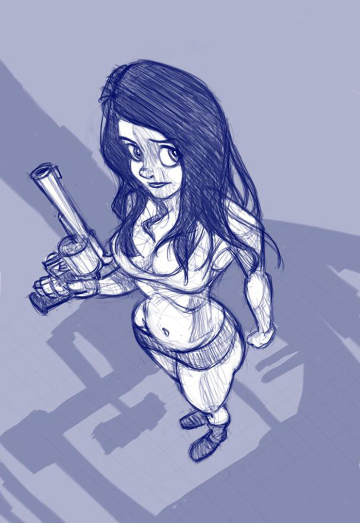 741x1078 Girl With Gun By Richtoon