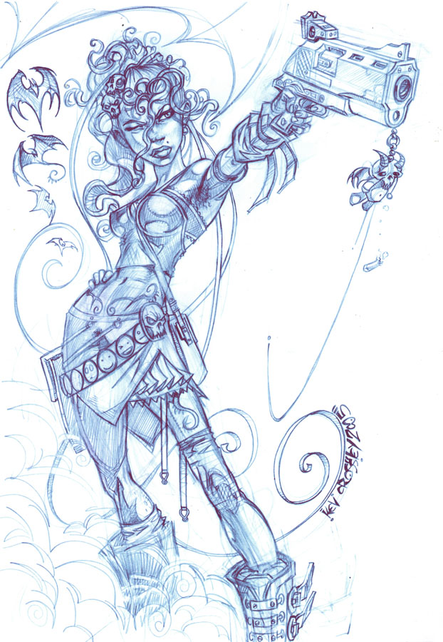 622x900 Girl With Gun By Kevcrossley