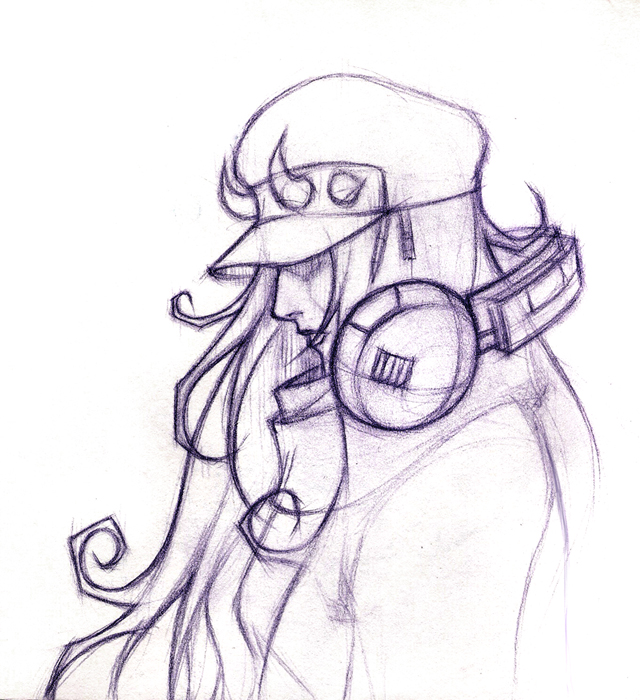 640x700 Girl With Headphones By Tobiee