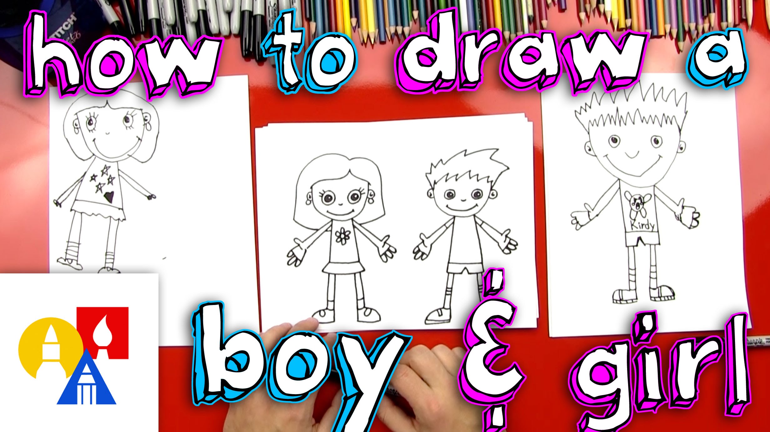 2463x1381 How To Draw A Boy And A Girl