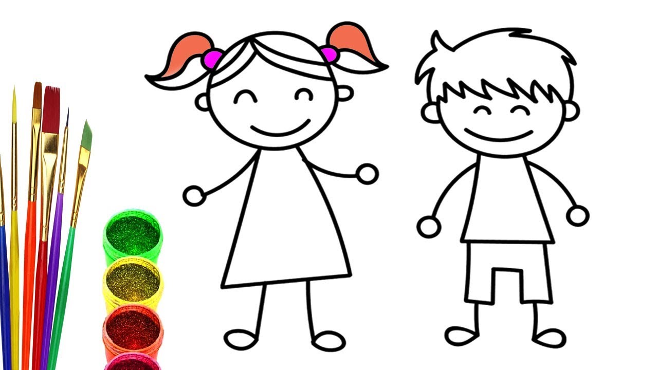 1280x720 How To Draw Kids, Drawing Girls Coloring Baby Art Colors