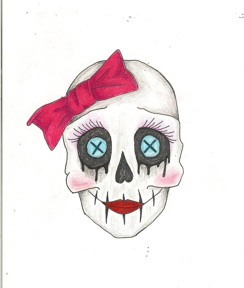 824x970 Girly Skull By Beelzebub0901