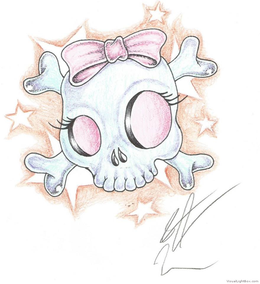 Girly Skull Drawing at GetDrawings | Free download