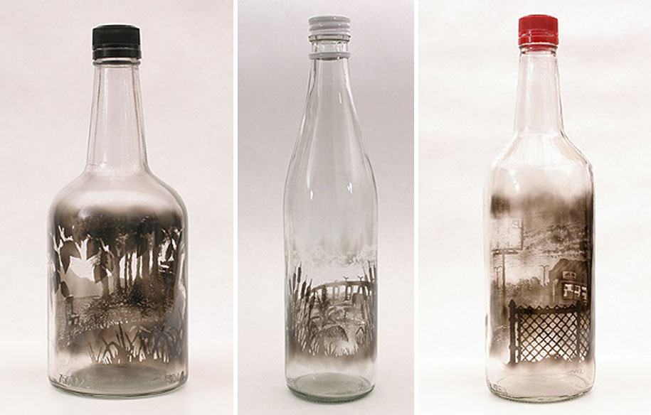915x584 Incredible Drawings Inside Of Smoke Filled Bottles By Jim