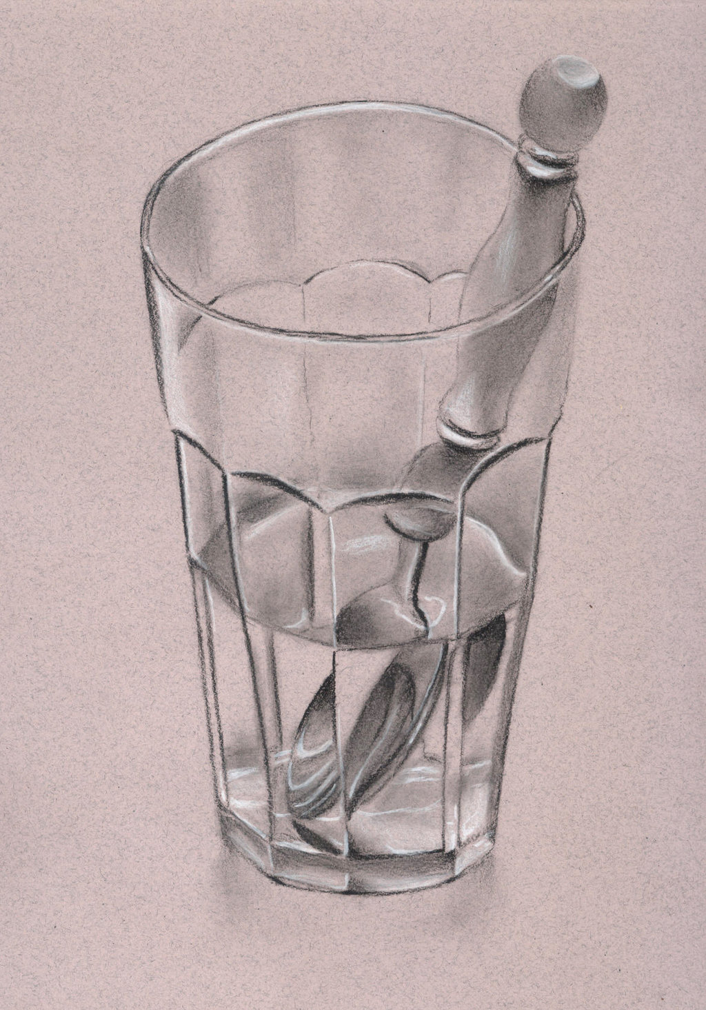 1024x1465 Still Life Glass Drawing Glass Cup And Spoon Still Lifesketchh22