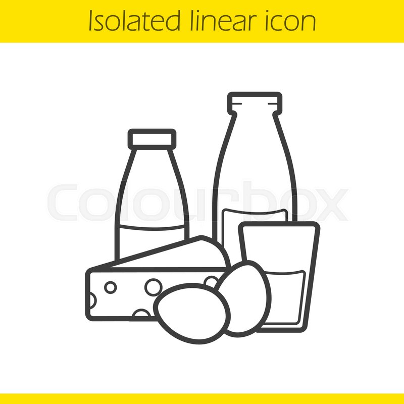 800x800 Dairy Products Linear Icon. Thin Line Illustration. Yogurt, Bottle