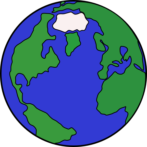 600x600 Globe Drawing Blue Clip Art