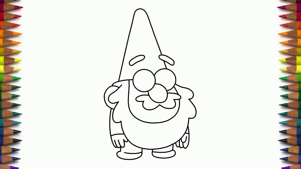 1280x720 How To Draw Gravity Falls Characters Gnome Step By Step