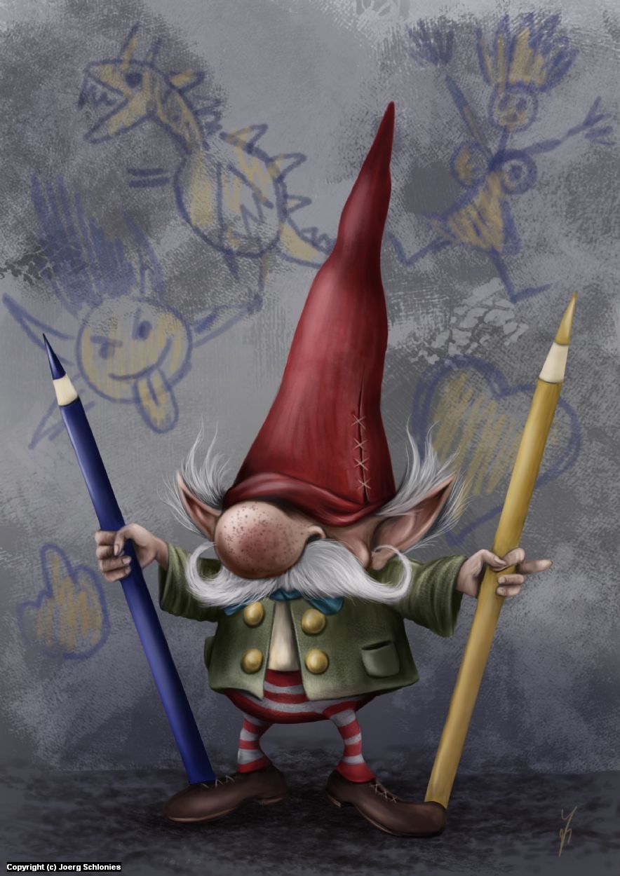 884x1250 The Drawing Gnome Commands To You Draw More!! By Joerg Schlonies