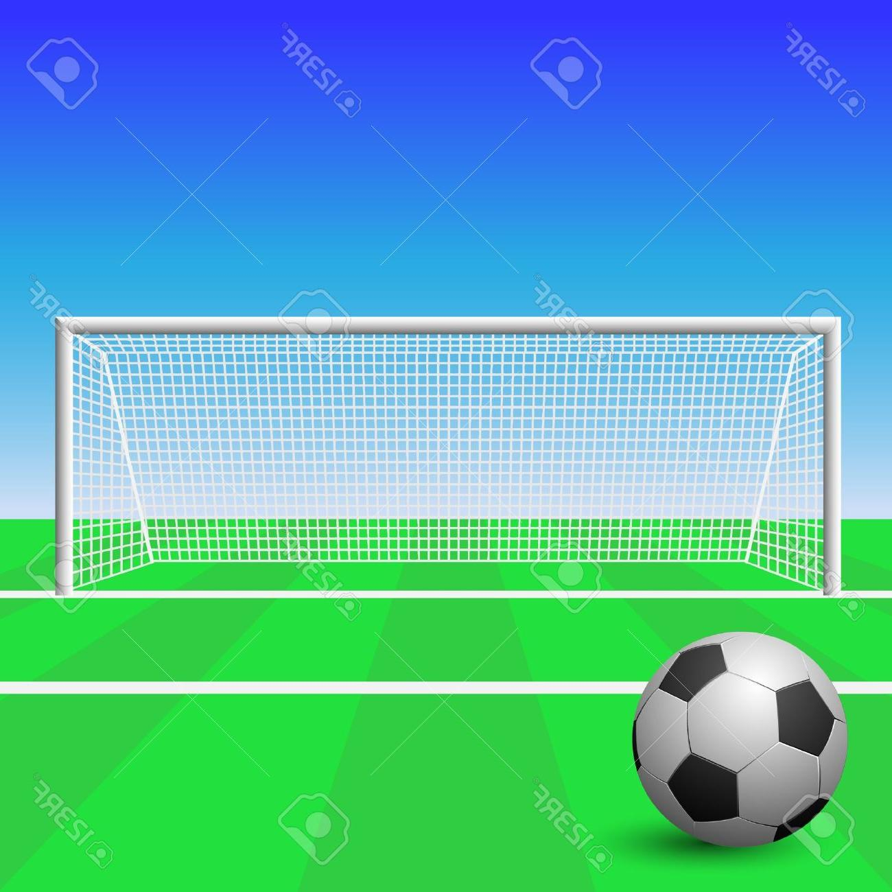 1300x1300 Soccer Goal Drawing Best Free Soccer Goal With Ball Stock Vector