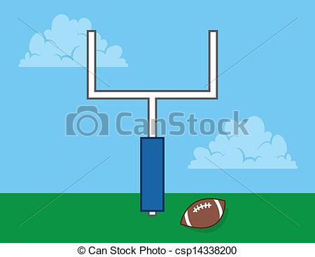 450x368 Football Goal Post Football In Field With Goal Post Vector