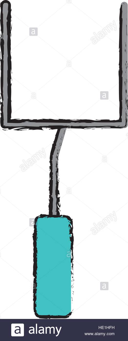 524x1390 Drawing American Football Goal Post Stock Vector Art
