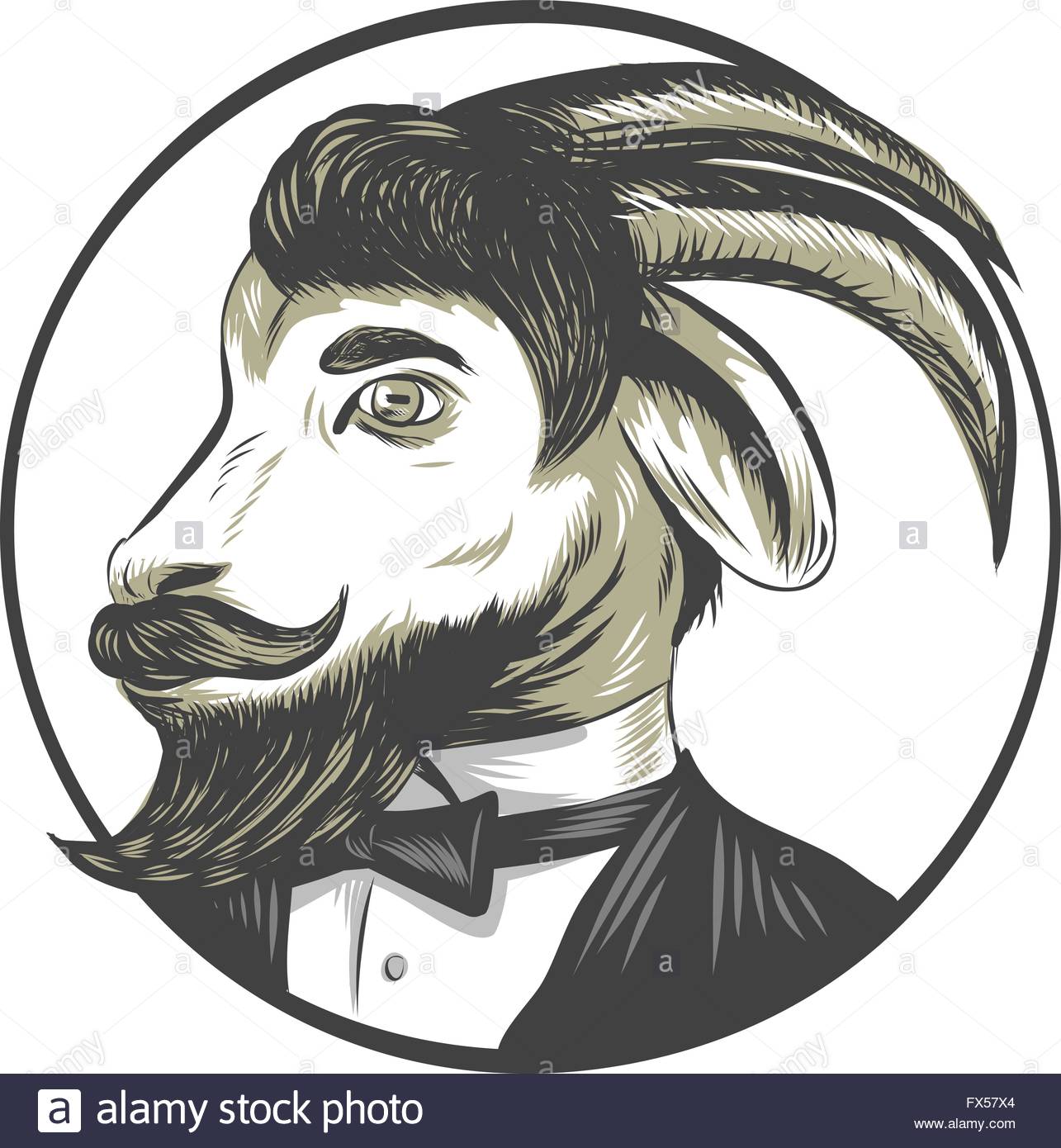 1285x1390 Drawing Sketch Style Illustration Of A Goat Ram With Big Horns
