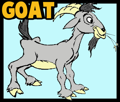 400x342 How To Draw Cartoon Billy Goats Step By Step Drawing Tutorial