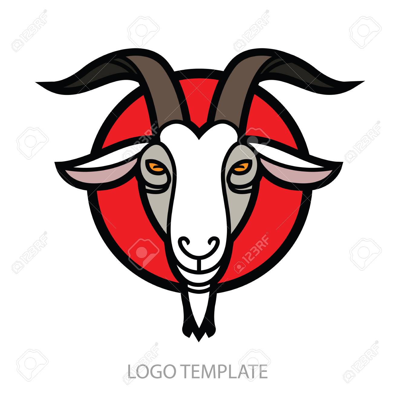1300x1300 Linear Stylized Drawing Goat's Head