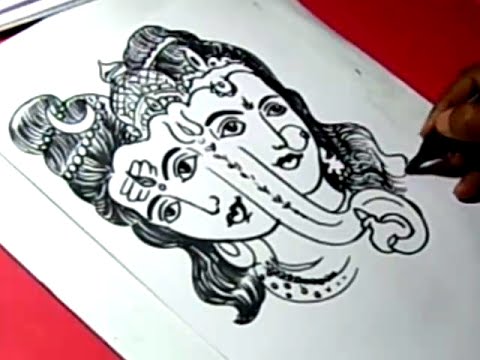 480x360 How To Lord Shiva Parvathi Ganesha Drawing For Kids Step By Step