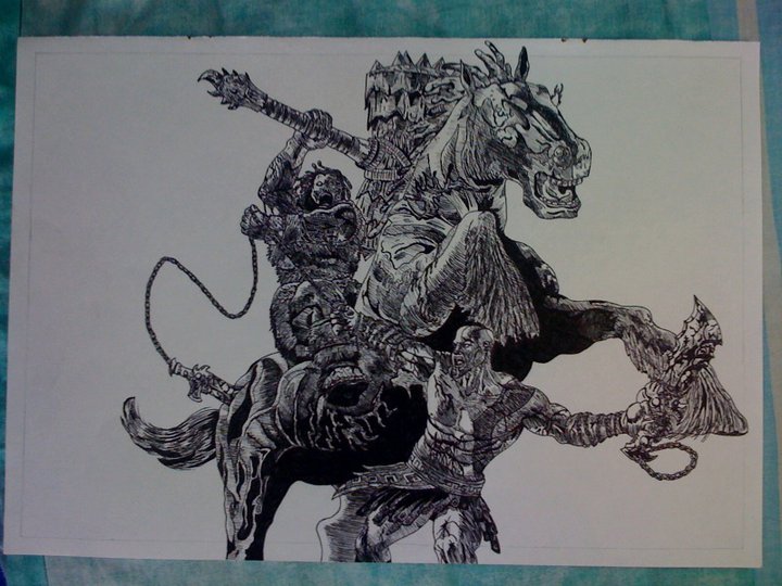 720x540 God Of War 2 Drawing By Chriluke