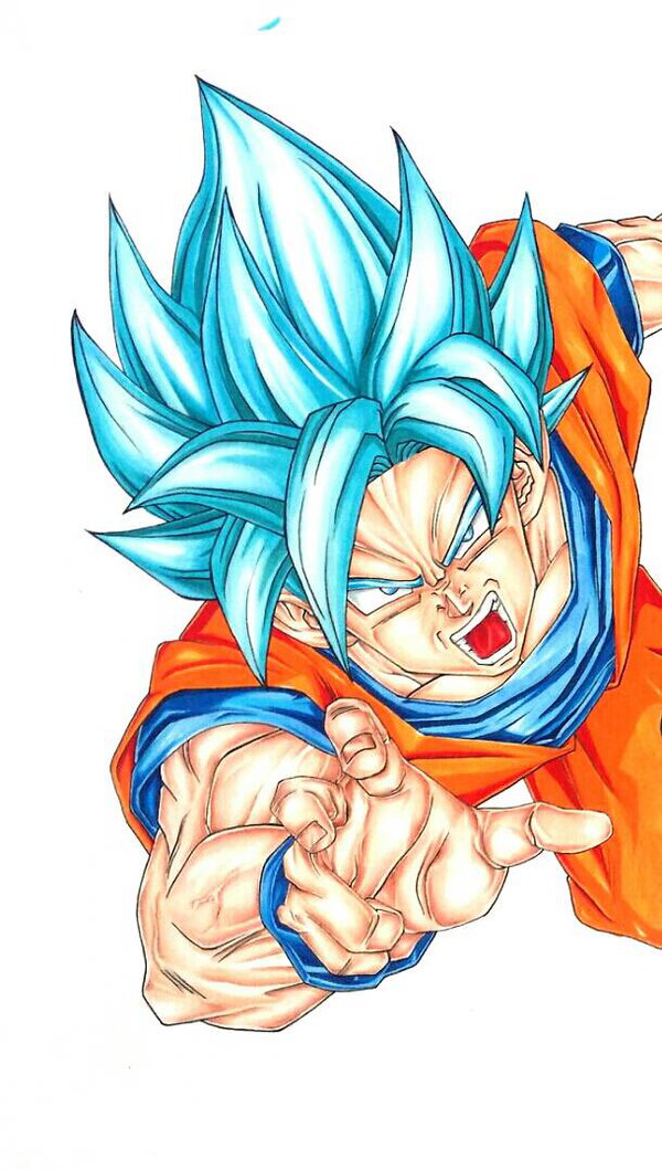 600x1059 Goku Ssjb Perspective Drawing By Skategodman123