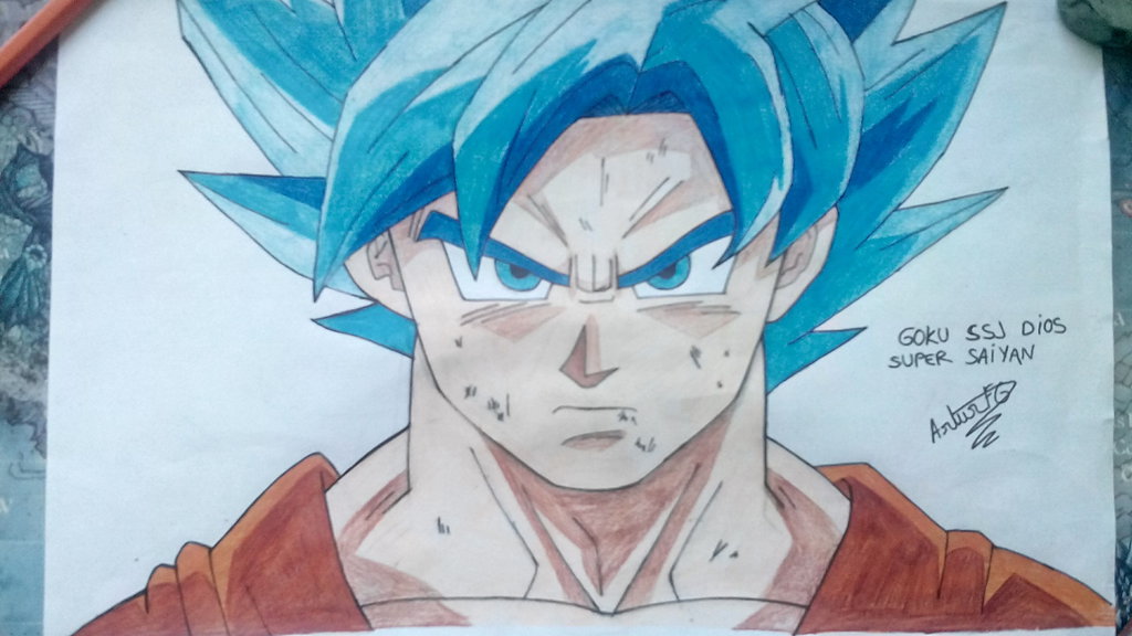 1024x576 Goku Ssj God Super Saiyan By Arturfg
