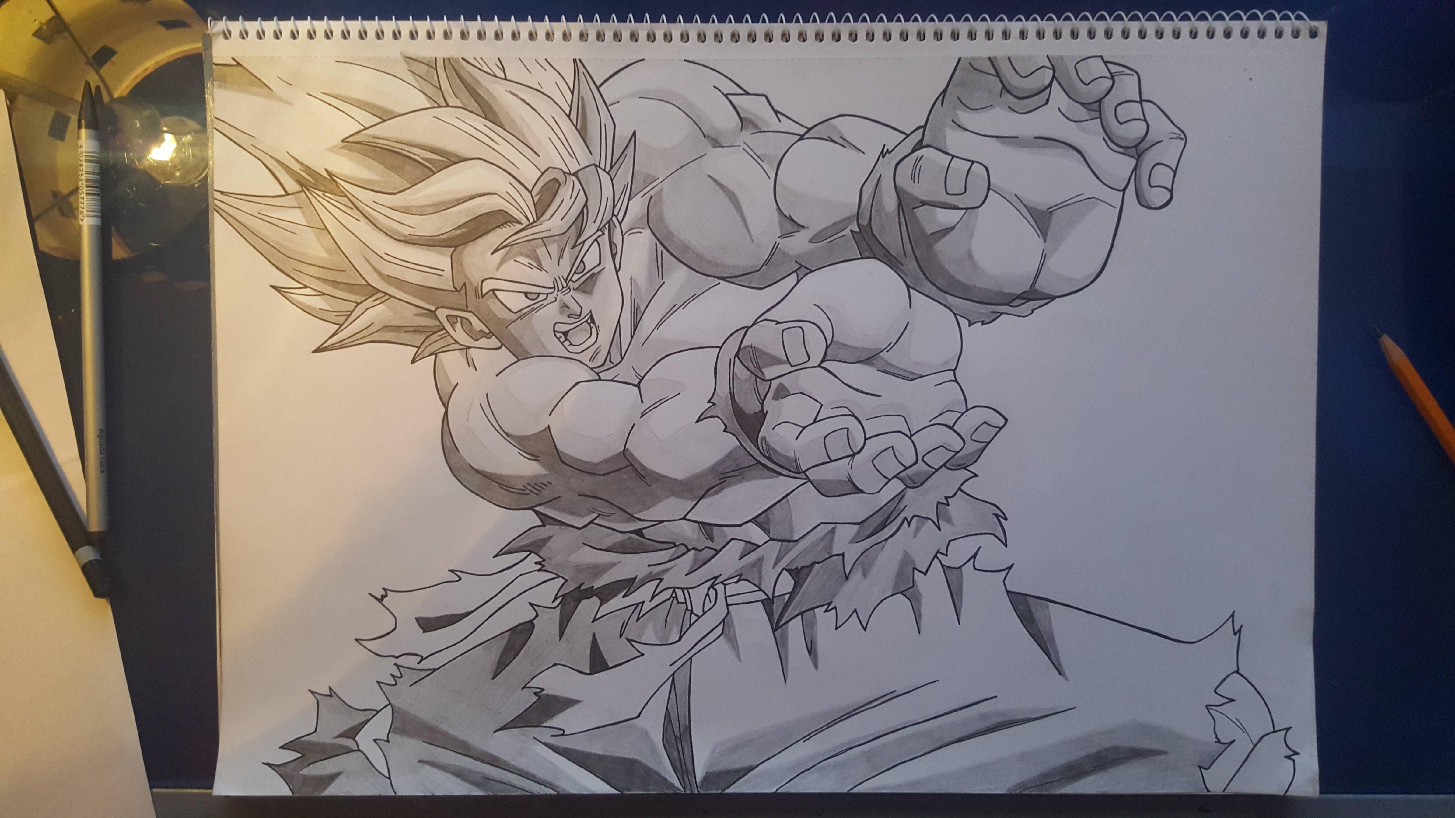 4781x2689 Drawing Of Goku Blasting A Kamehameha. Dbz