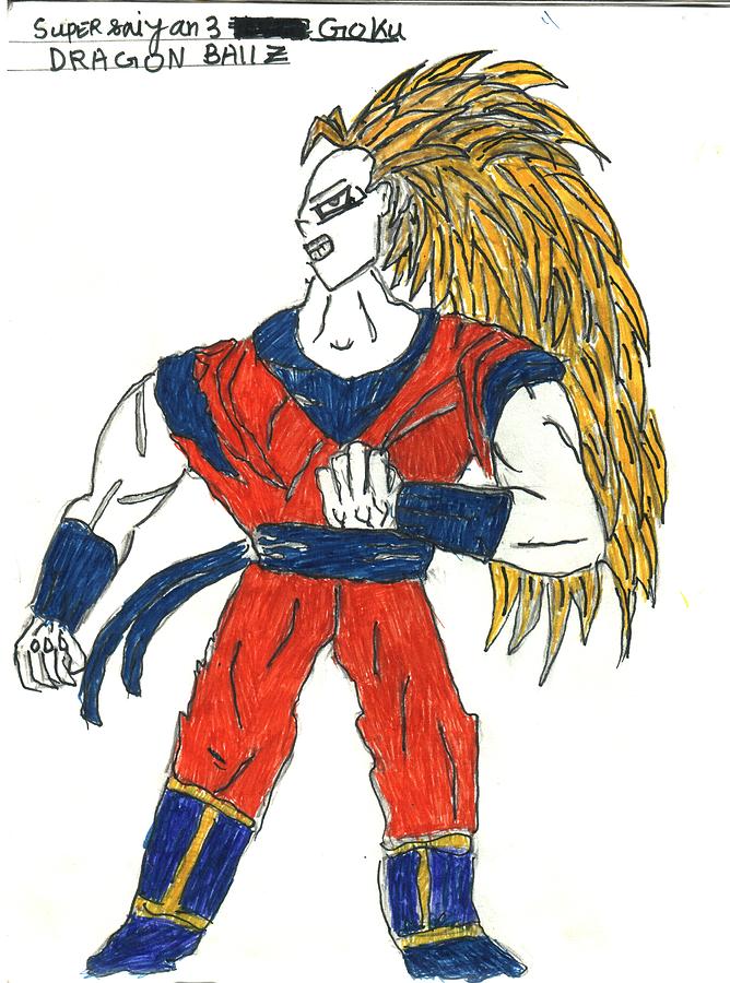 668x900 Super Saiyan 3 Goku Drawing By Kartikeya Mishra