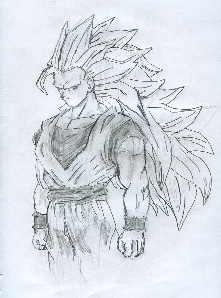 769x1038 Super Saiyan 3 Goku Sketch By Camberf