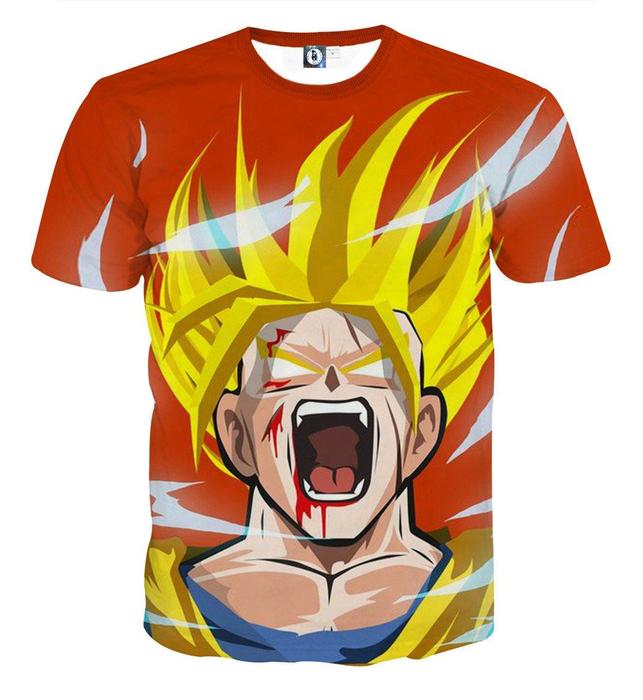643x700 Dragon Ball Goku Super Saiyan Angry Scream Hand Drawing Design T