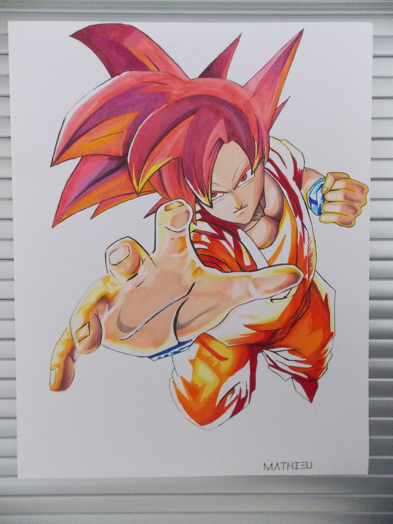 774x1032 Goku Super Saiyan God Drawing ( Complete ) By Abrutimonstre