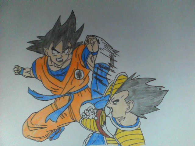 640x480 Goku Vs Vegeta (Saiyan Saga) By Roy11700
