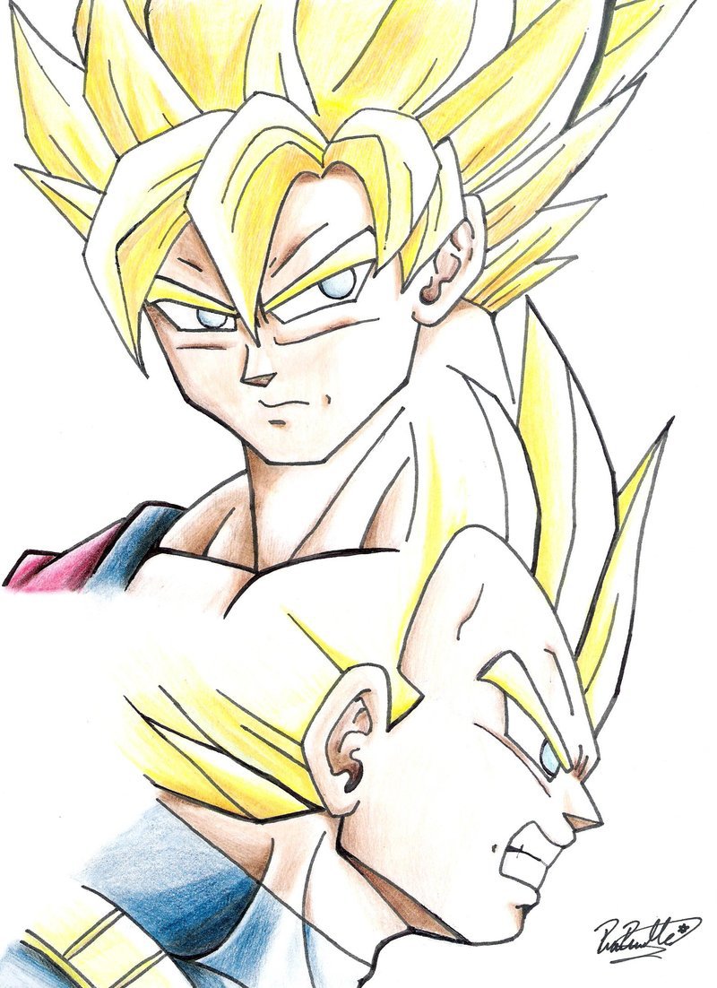 800x1102 Goku Vs Vegeta By Narupame
