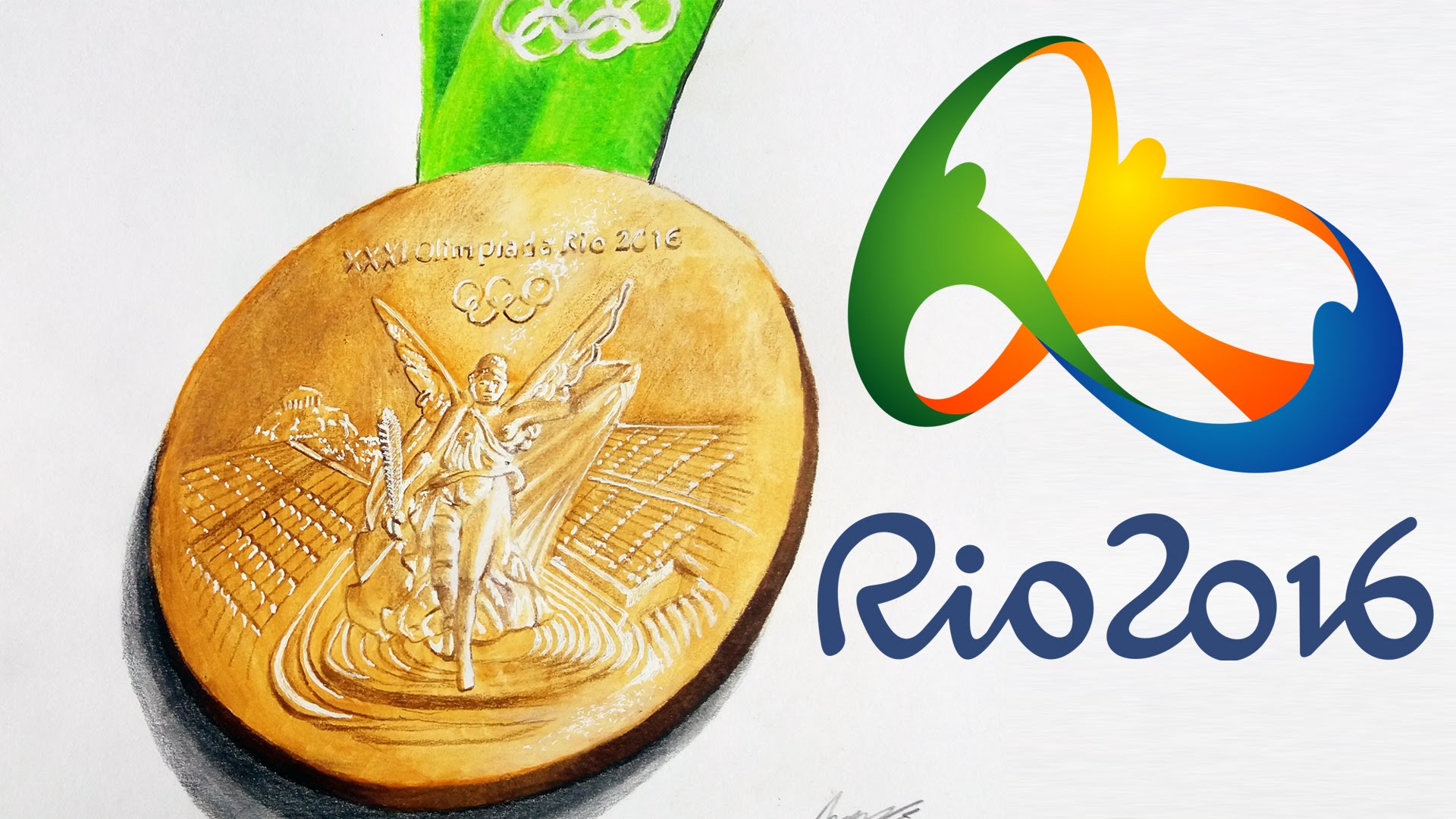 Xi олимпийские игры. Олимпийские игры 2016 рисунок. Медаль данк. Олимпийское золото рисунок.