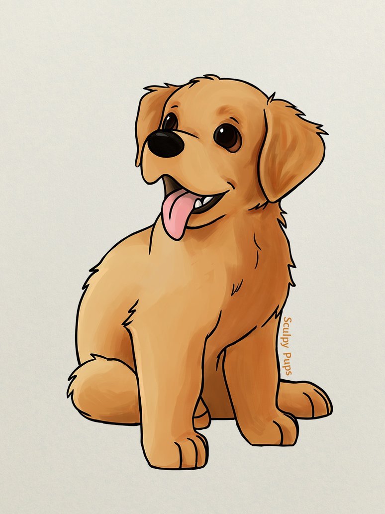 774x1033 Golden Retriever Puppy Drawing By Sculptedpups