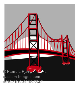 278x300 Clip Art Illustratin Of The Golden Gate Bridge