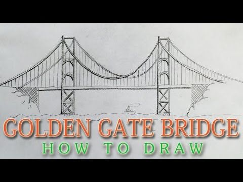 480x360 How To Draw The Golden Gate Bridge Easy