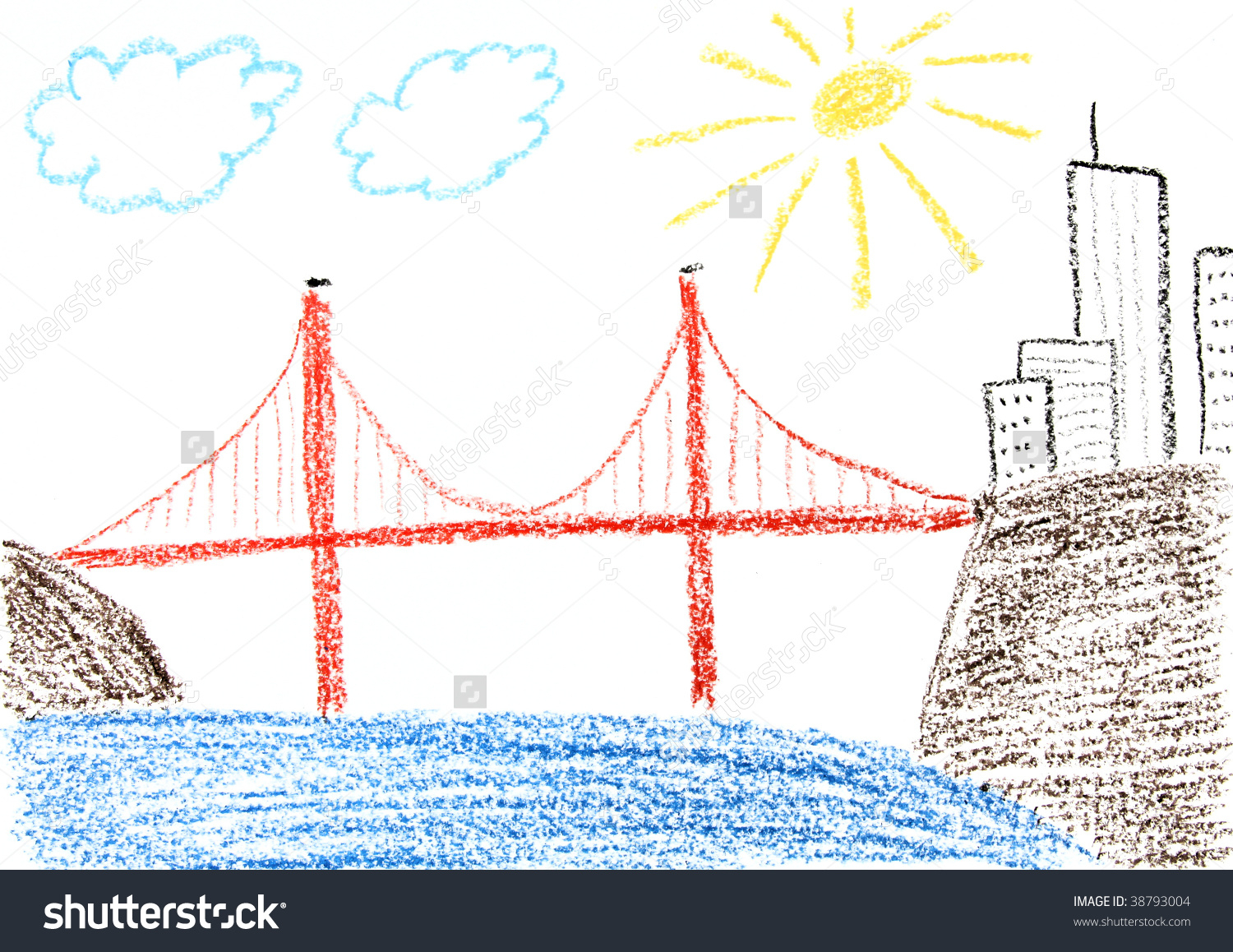 1500x1158 San Francisco Bridge Drawing Child Drawing Golden Gate Bridge San