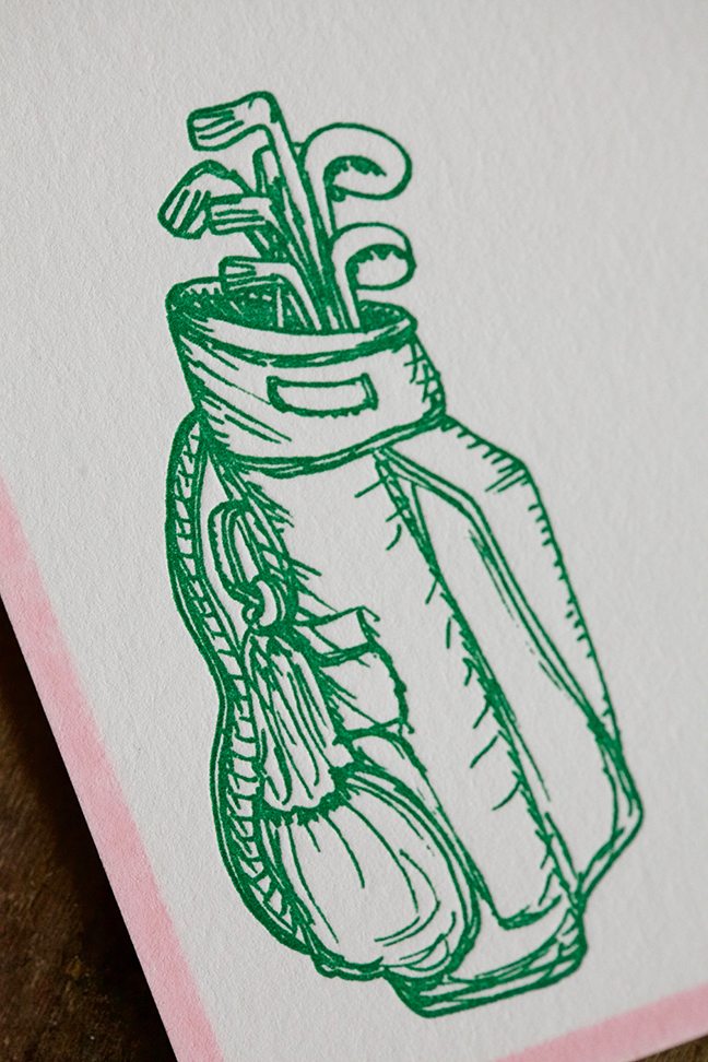 648x972 Letterpress Golf Bag Note Cards Pickett's Press