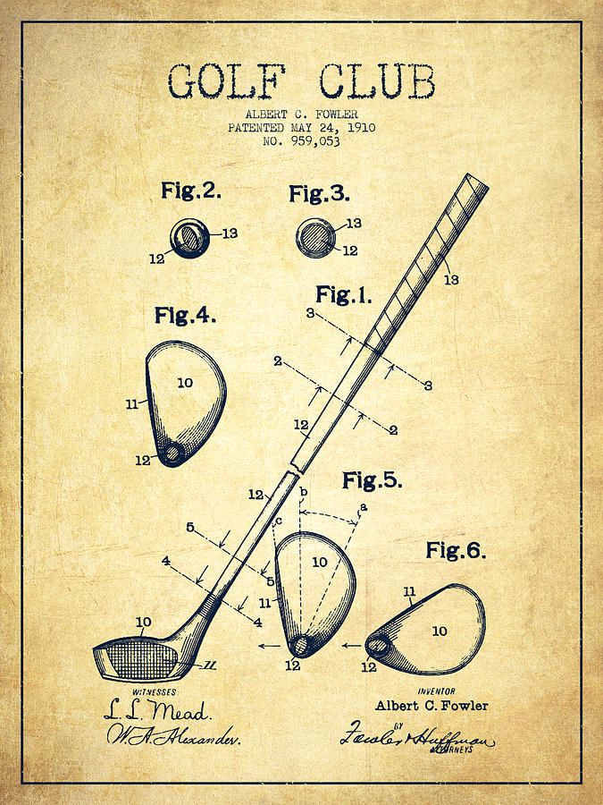 675x900 Golf Club Patent Drawing From 1910
