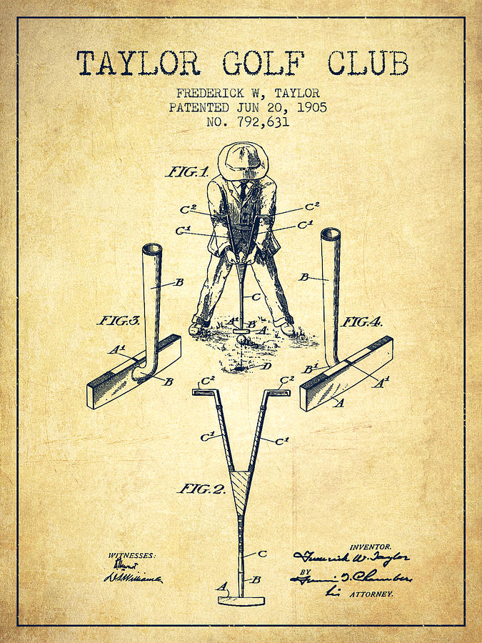 675x900 Taylor Golf Club Patent Drawing From 1905