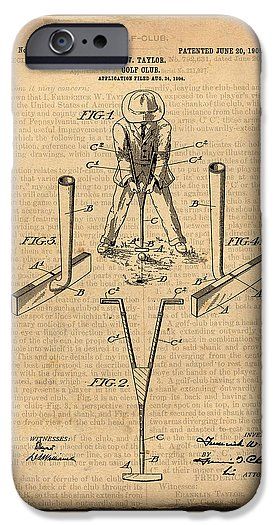 275x525 Sport Patents Antique Golf Club Patent Art Drawing Iphone 6s Case