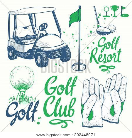 450x470 Golf Set Basket, Shoes, Car, Vector Amp Photo Bigstock