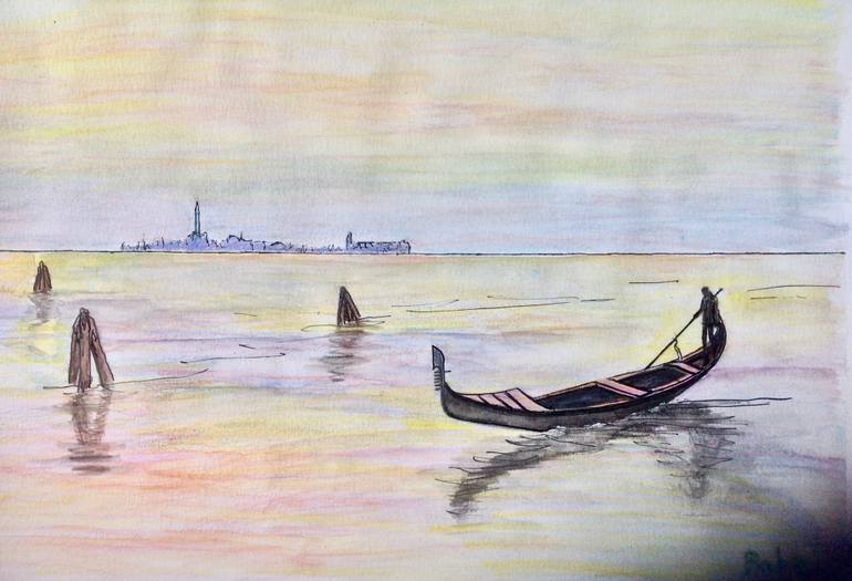 770x525 Saatchi Art Lost Gondola. Drawing By Barbara Barbatelli