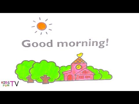 480x360 Coloring Pages How To Color Good Morning Drawing For Kids Fun