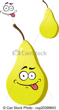 254x470 Ripe Fresh Yellow Pear With A Goofy Face. Ripe Cartoon Eps