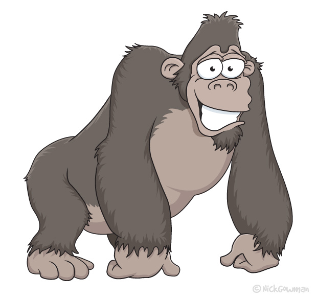 620x587 Cartoon Gorilla Cartoon Illustration By Nick Gowman