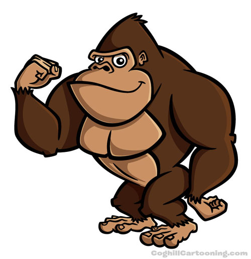 500x515 Cartoon Character Illustration Of A Gorilla Illustrations