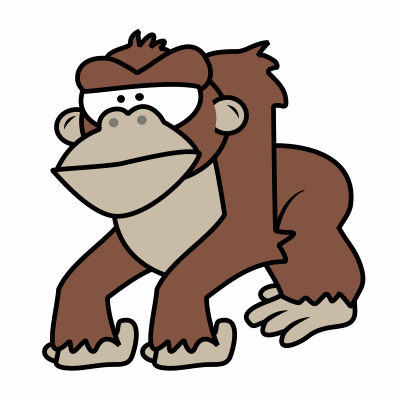 400x400 Drawing A Cartoon Gorilla