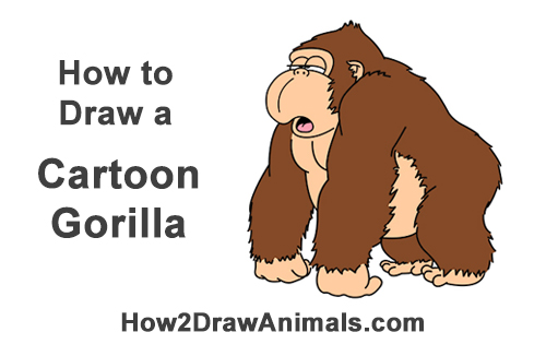500x315 How To Draw A Gorilla (Cartoon)