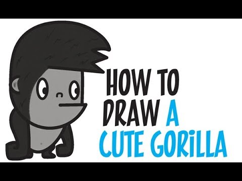 480x360 How To Draw A Gorilla For Kids Step By Step Easy (Cute Kawaii