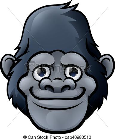 385x470 Cartoon Cute Gorilla Face. A Cute Friendly Cartoon Gorilla